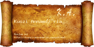 Kuszi Annamária névjegykártya