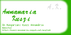 annamaria kuszi business card