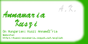 annamaria kuszi business card